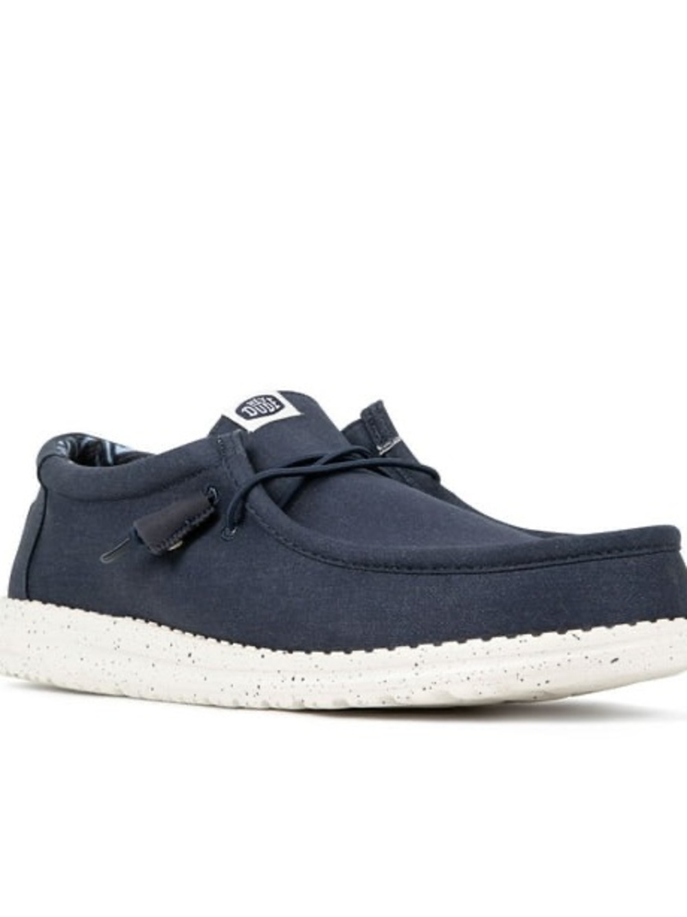 Hey Dude Navy Canvas Slip-On Loafer with White Speckled Sole